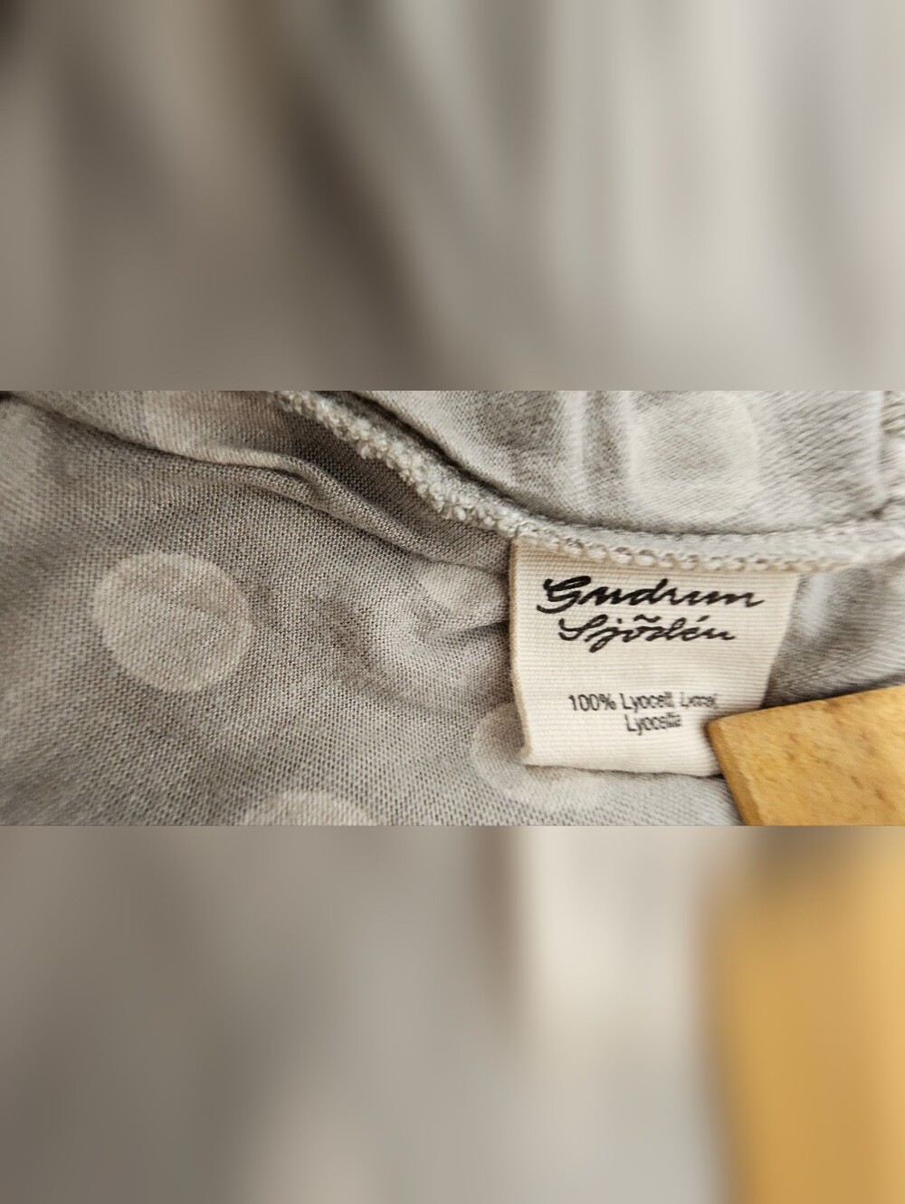 Gudrun Sjoden Dress M Long Sleeve Gray Polka Dot Pockets Tunic Lagenlook Boho - Picture 5 of 7